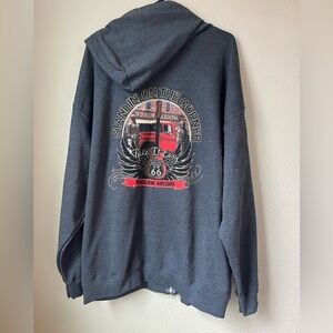 Route 66 Winslow Arizona Graphic Zip Hoodie Gildan 2X Vintage Style NWT